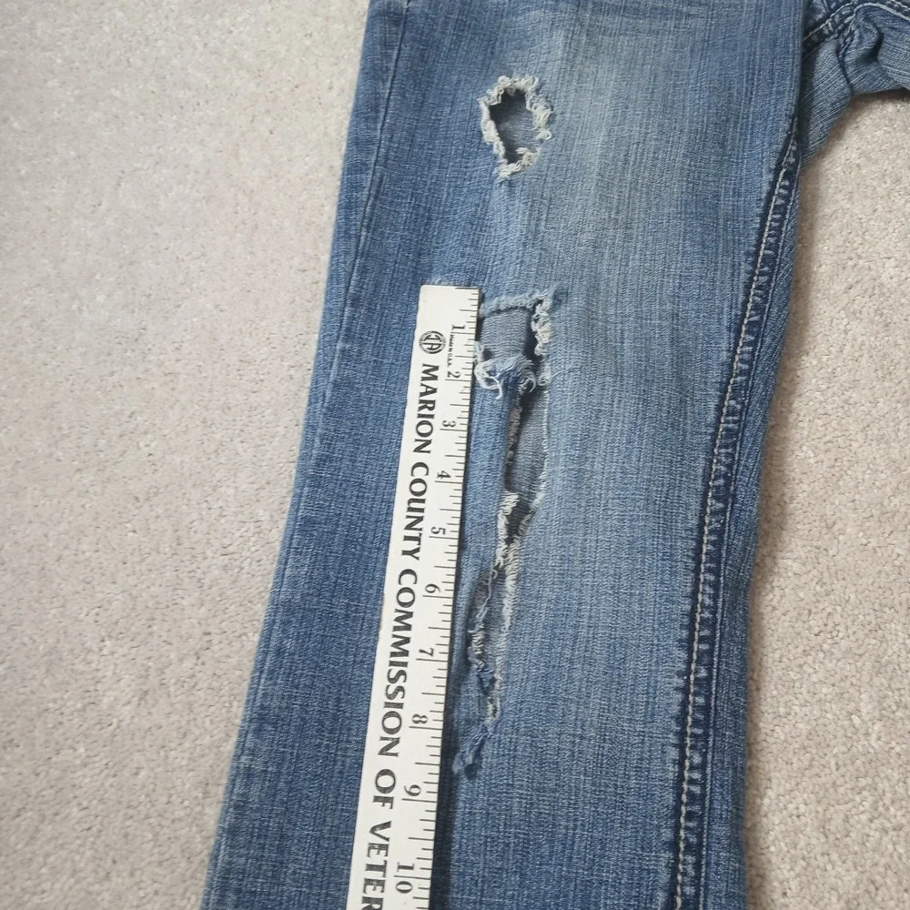 Hydraulic Lola Curvy Almost Bootcut Jeans Women 17/18 Blue Denim Distressed - Picture 8 of 15